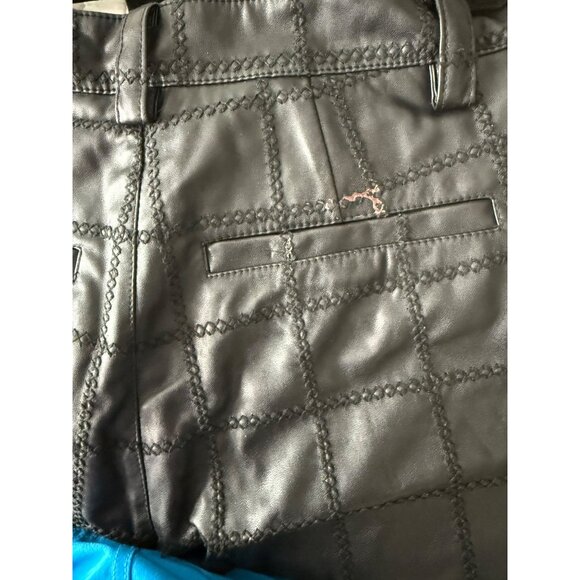 Baum Und Pferdgarten Black Faux Leather Checkered Pants Size 38 (US 8) Recycled - Picture 15 of 15